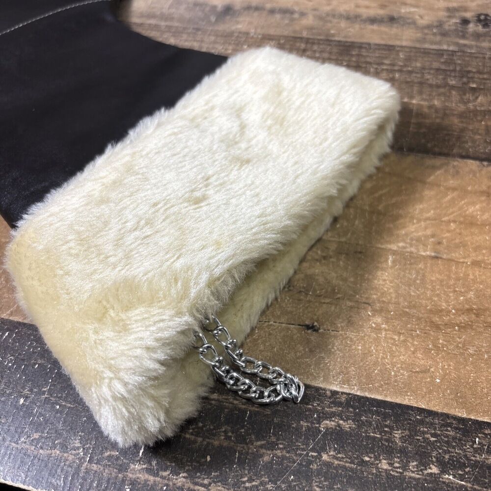 Vtg Harley-Davidson Christmas Stocking Boot Black Faux Leather Fur Logo Chain - Picture 5 of 7